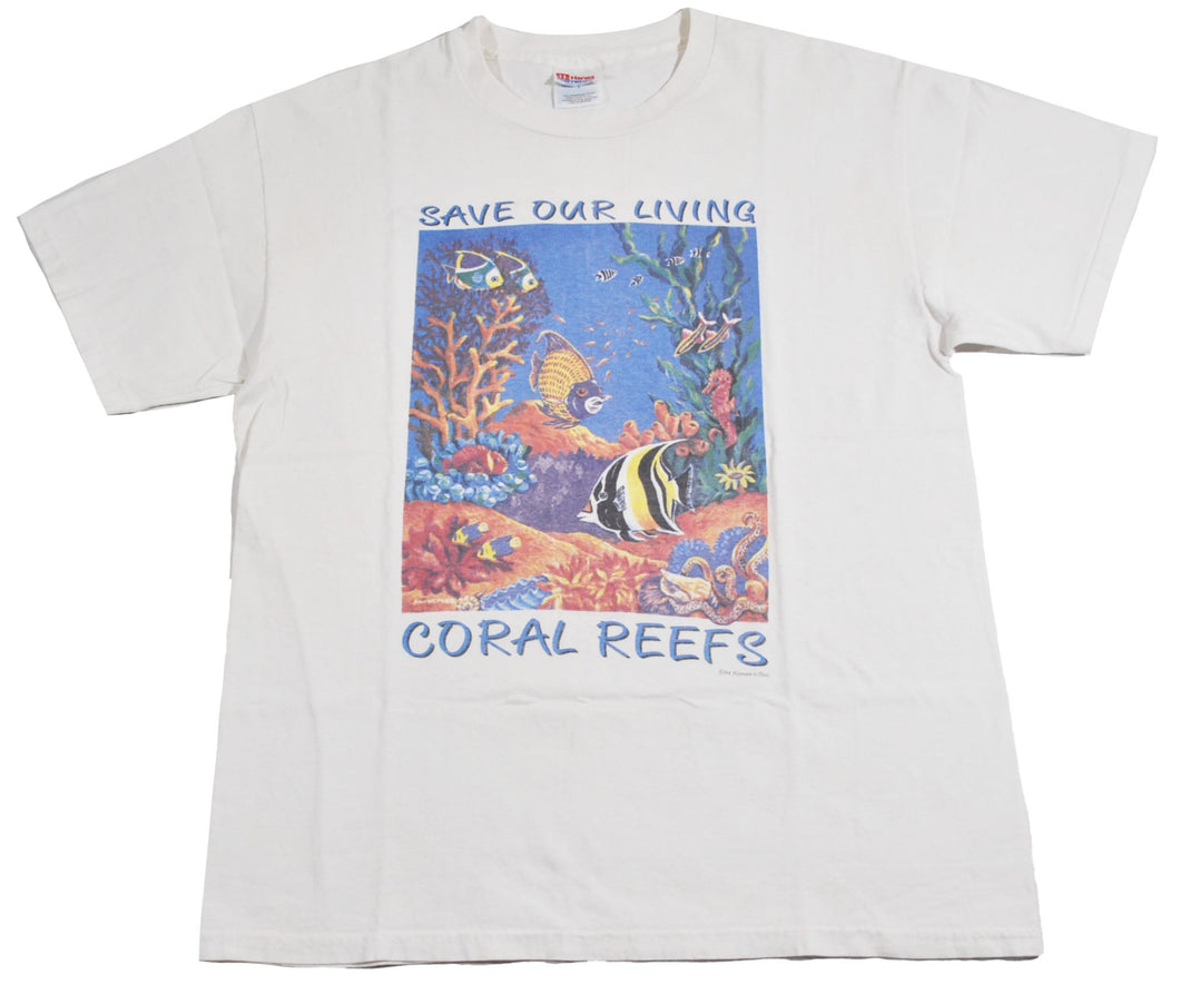 Vintage Save Our Living Coral Reefs 1994 Shirt Size Large