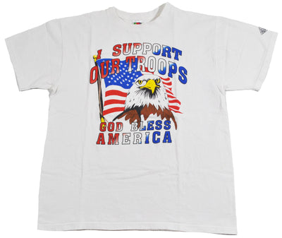 Vintage I Support Our Troops God Bless America Shirt Size Large