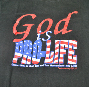 Vintage God is Pro Life Shirt Size Large