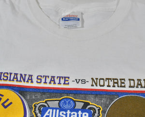 Vintage LSU Tigers Notre Dame 2007 Sugar Bowl Shirt Size X-Large