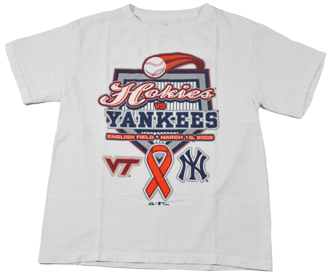 Vintage New York Yankees Virginia Tech 2008 Shirt Size Youth Medium