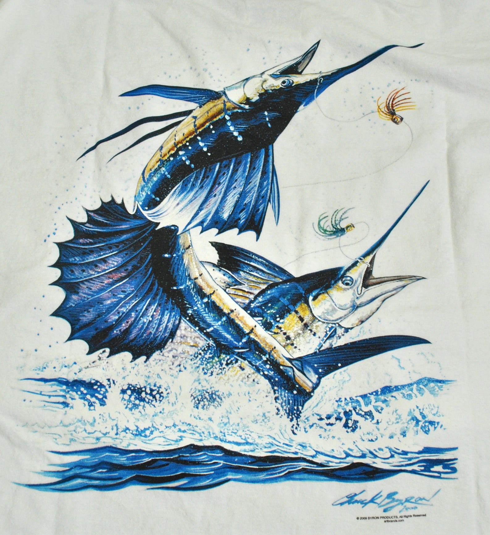 Vintage Chuck Byron 2009 Blue Marlin Art Shirt Size 2X-Large – Yesterday's  Attic