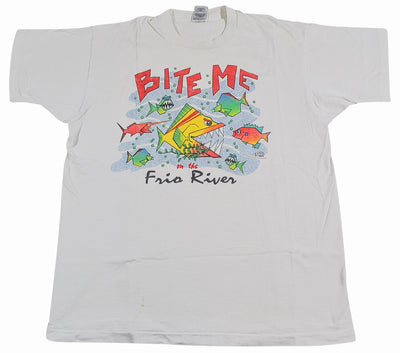 Vintage Bite Me in the Frio River Fish Shirt Size X-Large