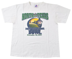 Vintage North Texas Mean Green 2001 New Orleans Bowl Shirt Size Medium
