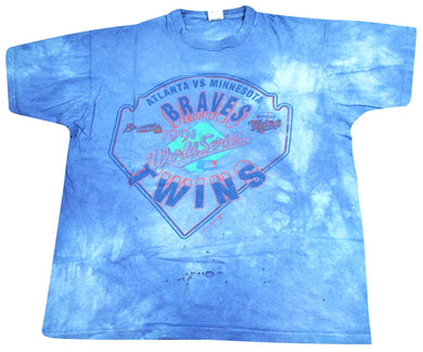 Vintage Minnesota Twins Atlanta Braves 1991 World Series Shirt Size X-Large