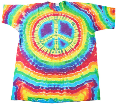 Vintage Tye Dye Peace Sign 90s Shirt Size X-Large
