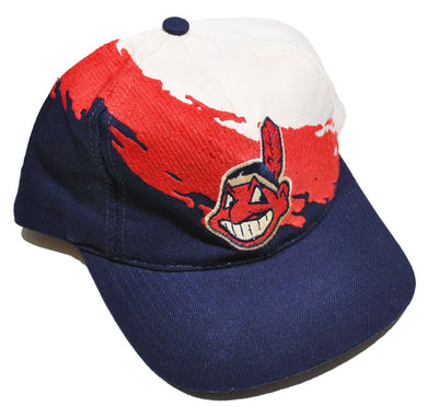 Vintage Cleveland Indians Splash Logo Athletic Snapback
