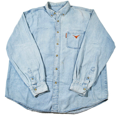 Vintage Texas Longhorns Denim Button Shirt Size X-Large
