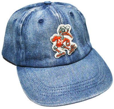 Vintage Miami Hurricanes Denim Strap Hat