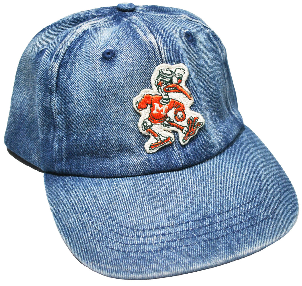 Vintage Miami Hurricanes Denim Strap Hat