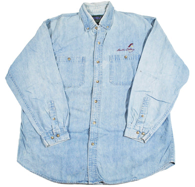 Vintage Austin College Denim Button Shirt Size X-Large