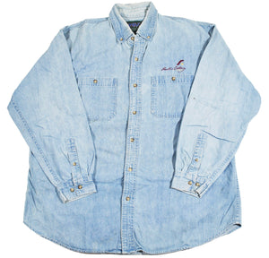 Vintage Austin College Denim Button Shirt Size X-Large