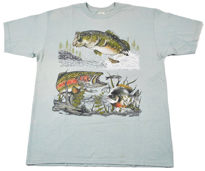 Vintage Bass Fish Shirt Size Large