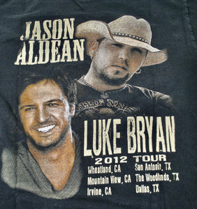 Vintage Jason Aldean Luke Bryan 2012 Tour Shirt Size Small