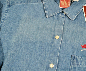 Vintage Ole Miss Rebels Denim Button Shirt Size Women's Medium
