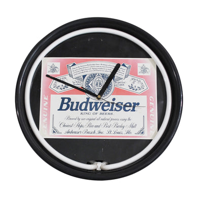 Vintage Budweiser Neon Light Clock
