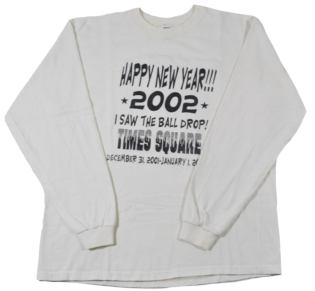 Vintage Happy New Year 2002 New York City Time Square Shirt Size Large