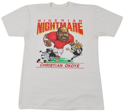 Kansas City Chiefs Nigerian Nightmare Christian Okoye Retro Shirt Size Medium