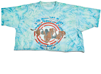 Vintage Basset Hound 1996 Crop Shirt Size X-Large