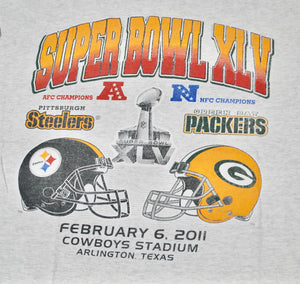 Vintage Green Bay Packers Pittsburgh Steelers Super Bowl Shirt Size Large