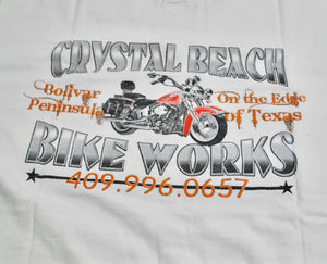 Vintage Crystal Beach Bike Works Shirt Size Large