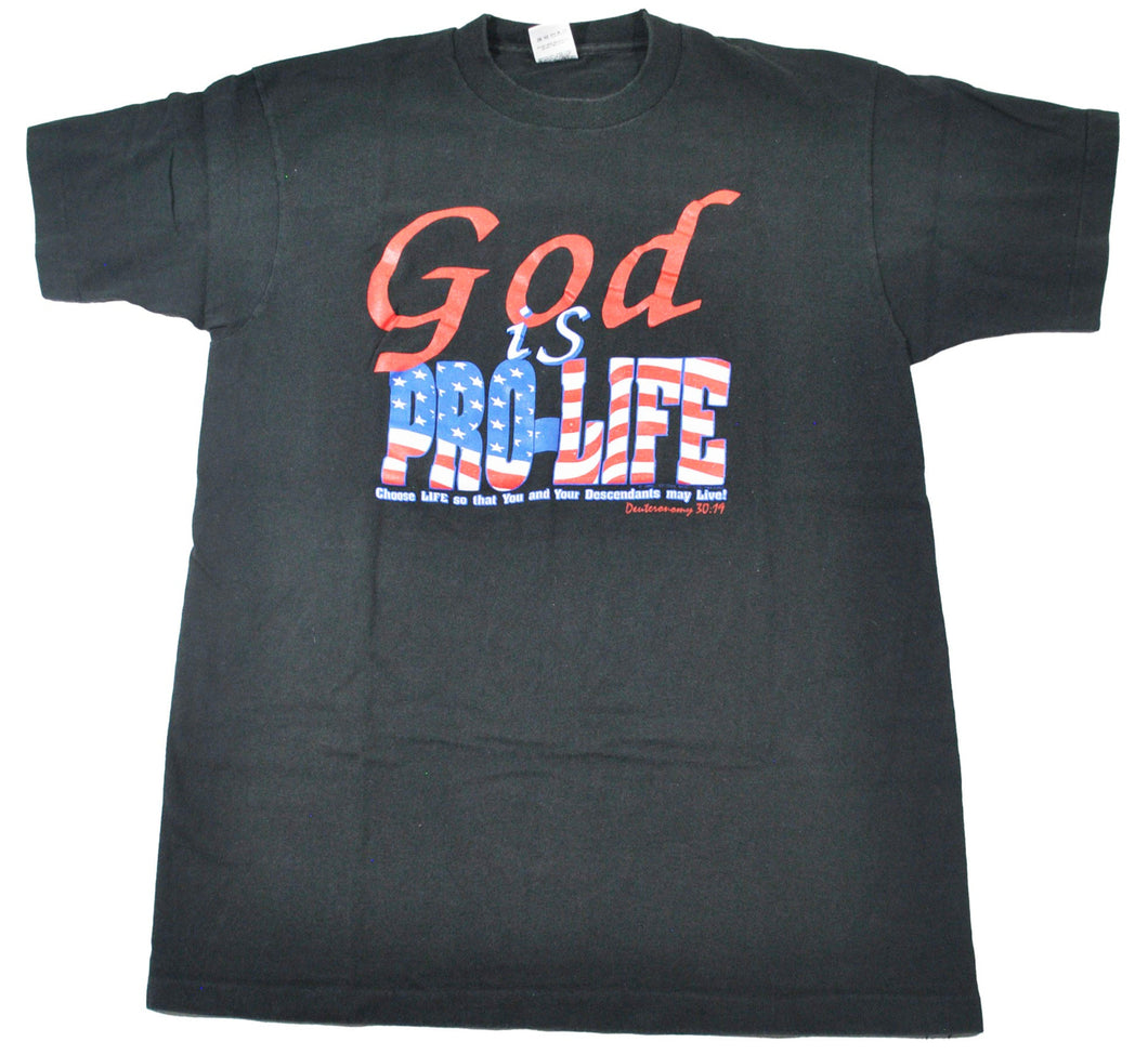 Vintage God is Pro Life Shirt Size Large