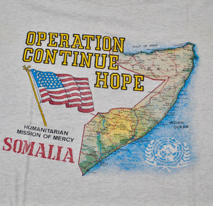 Vintage Operation Continue Hope Somalia Blackhawk Down Military Shirt Size X-Large