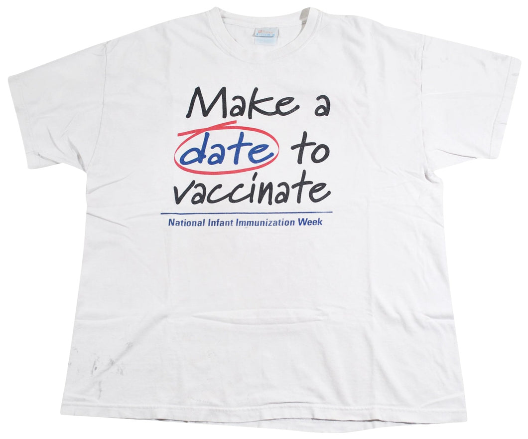 Vintage Made a Date to Vaccinate Shirt Size X-Large