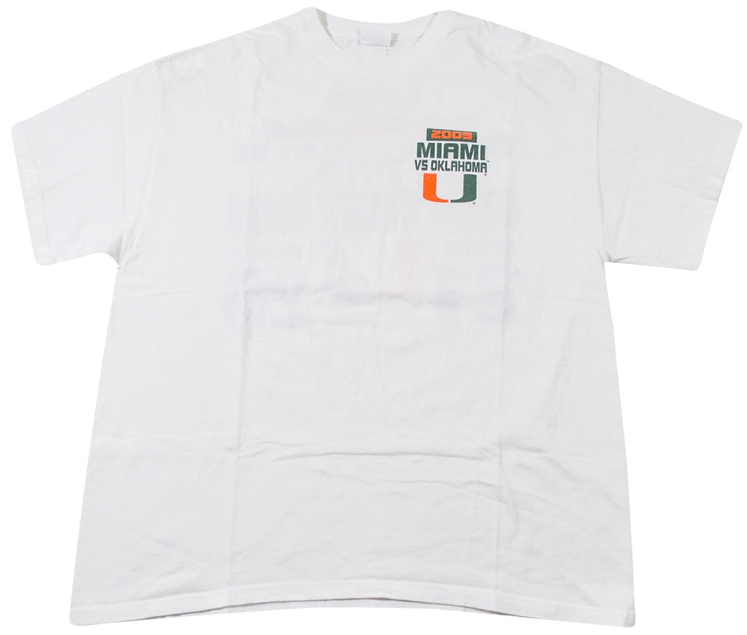 Vintage Miami Hurricanes Oklahoma Hurricanes 2009 Shirt Size X-Large