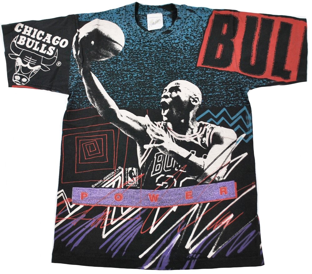 Vintage Chicago Bulls Michael Jordan Magic Johnson T's Brand Shirt Size  Medium