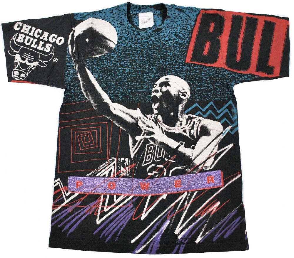 wanieeta Michael Jordan Shirt Vintage 90s Michael Jordan Chicago Bulls by Magic Johnson Made in USA Tee T Shirt Size L