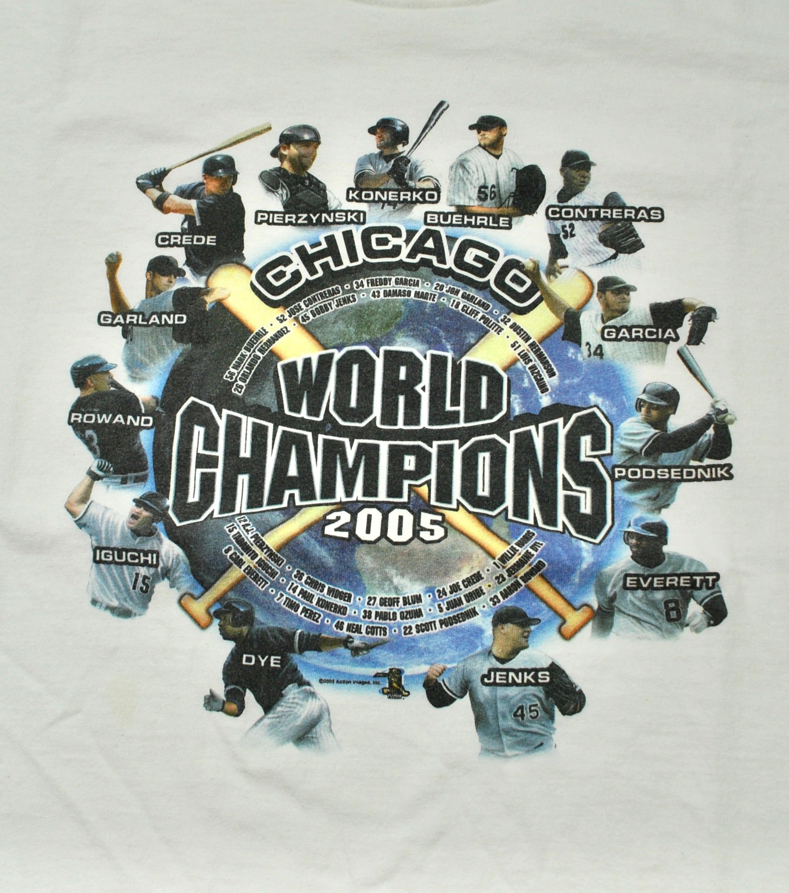 Chicago White Sox 2005 World Series Champion Black T-Shirt XL Jersey Design