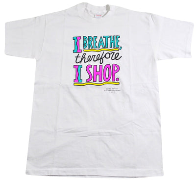 Vintage I Breathe Therefor I Shop Shirt Size Large