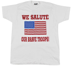 Vintage We Salute Our Brave Troops! Shirt Size X-Large