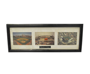 Vintage Wrigley Field Framed Glass Picture