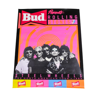 Vintage The Rolling Stones Budweiser 1989 Poster