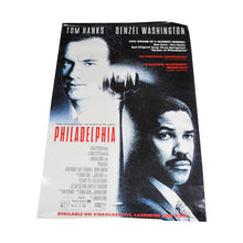 Vintage Philadelphia 1993 Denzel Washington Tom Hanks Movie Poster