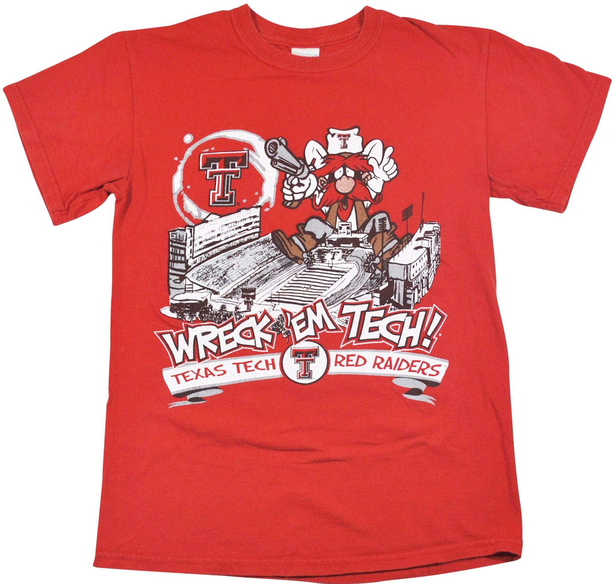 Texas Tech Vintage Red Raiders Script on Bars Grey T-Shirt in Grey, Size: M, Sold by Red Raider Outfitters