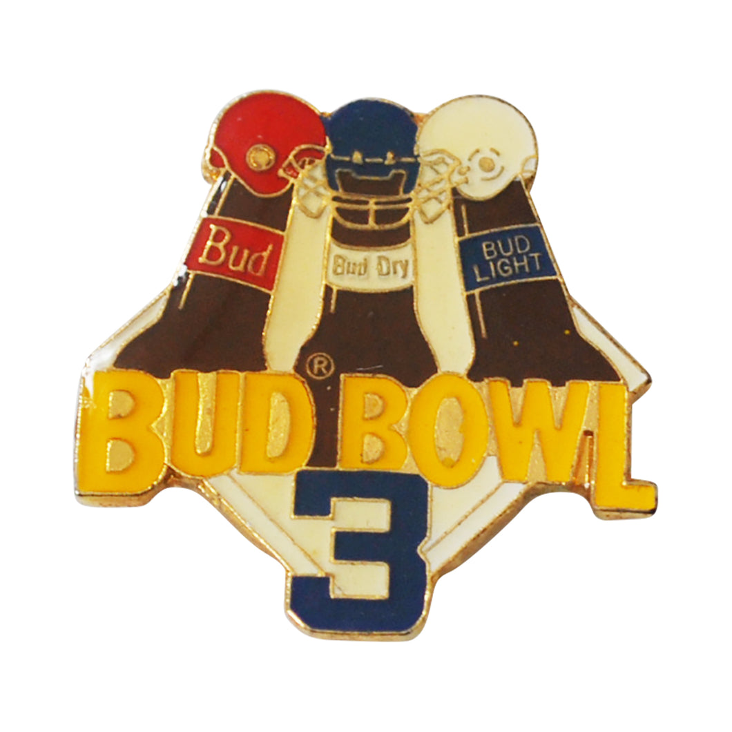 Vintage Budweiser Bud Bowl 3 Bud Dry Bud Light Pin