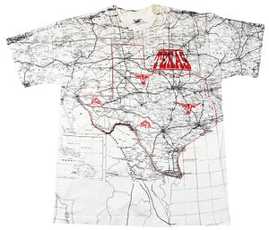 Vintage Texas Map 1993 State All Over Print Shirt Size Large