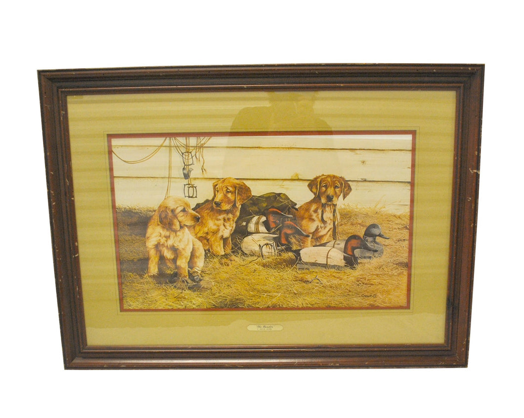 Vintage Dogs Framed Glass Picture