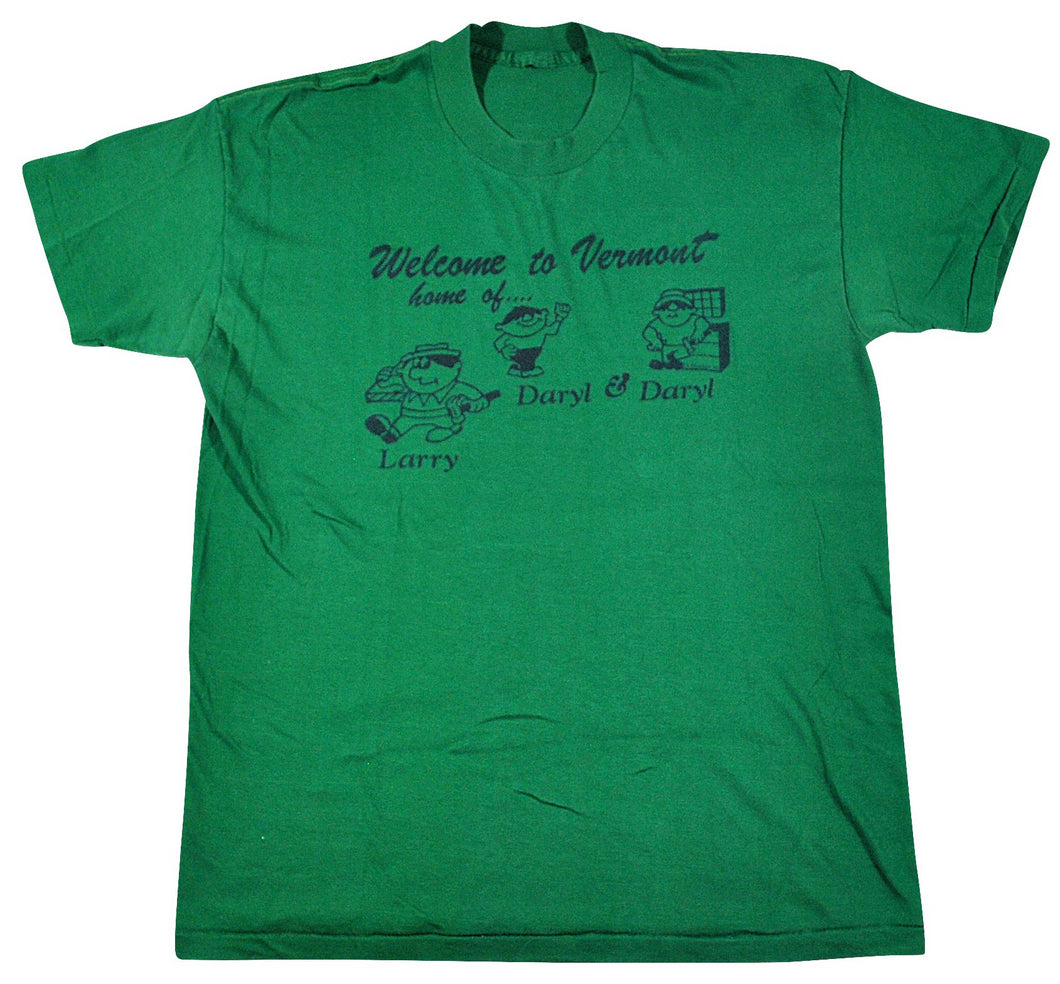 Vintage Newhart 1987 Welcome to Vermont the Home of Larry Daryl & Daryl Shirt Size Large