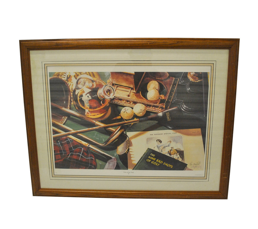 Vintage Golf Framed Glass Picture