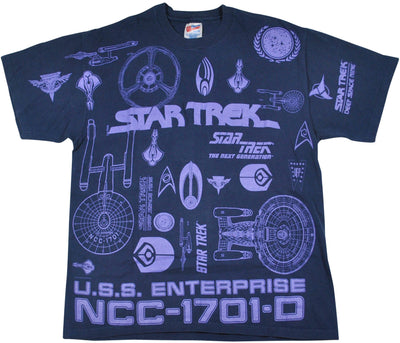 Vintage Star Trek 1994 All Over Print Shirt Size Large