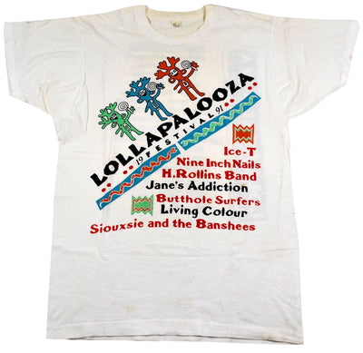 Vintage Lollapalooza Festival 1991 Ice-T Nine Inch Nails Jane's Addiction Butthole Surfers Screen Stars Shirt Size Large(tall)