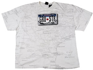 Vintage Texas Map All Over Print Shirt Size 2X-Large(wide)