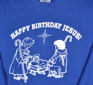 Vintage Happy Birthday Jesus Sweatshirt Size Large