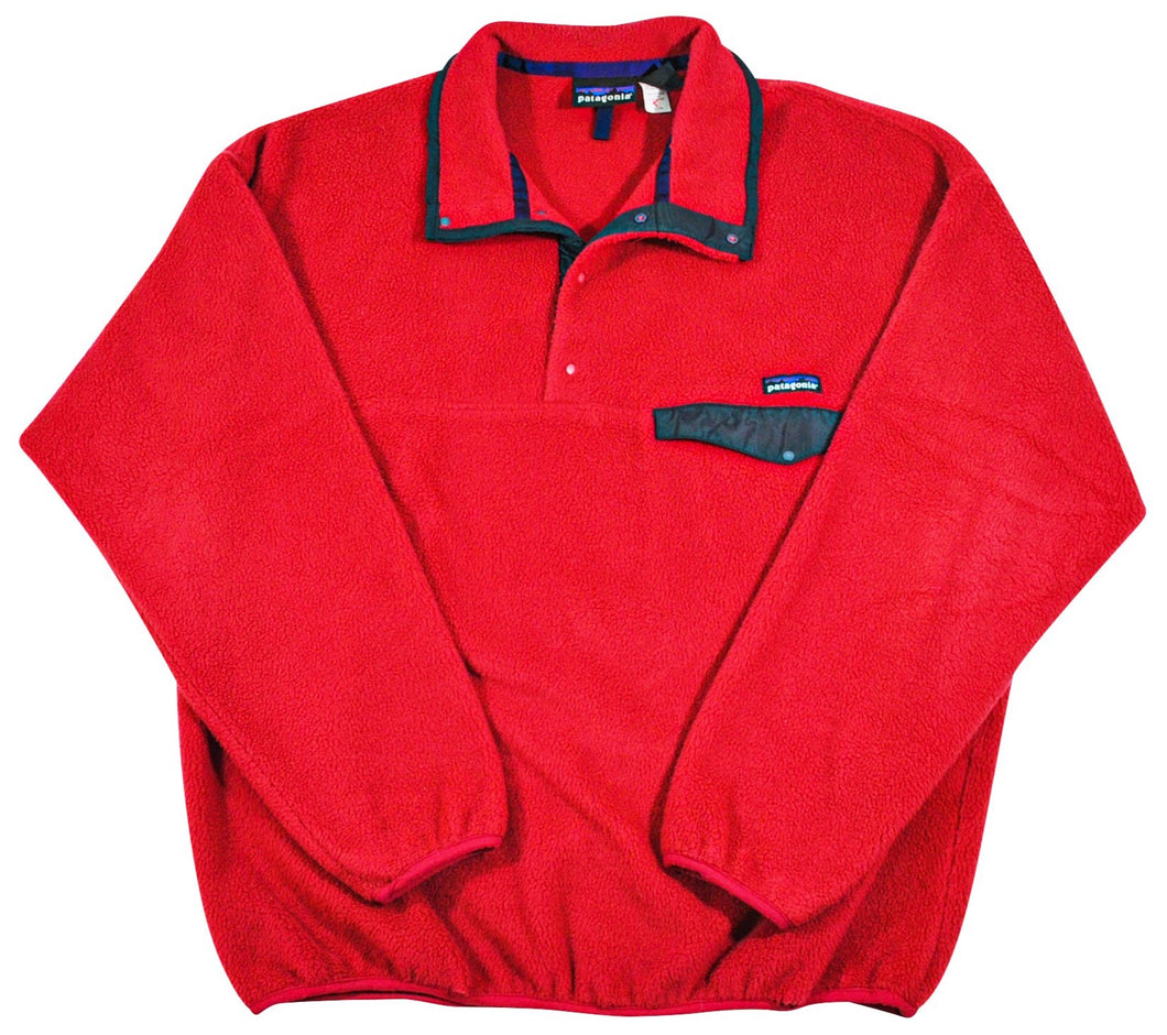 Patagonia Snap T Fleece Pullover Jacket- Made in USA - Vintage - Red -  Men's XL