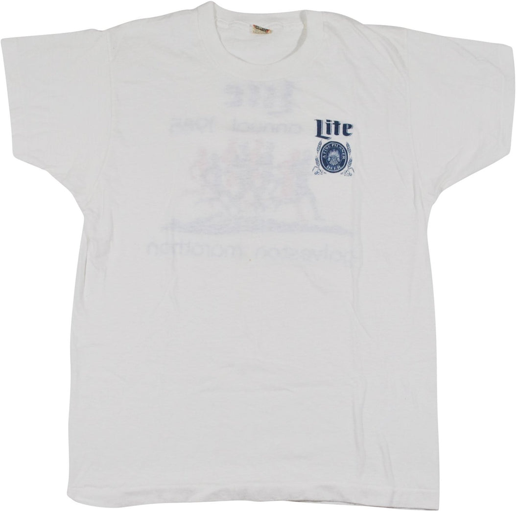 Vintage Lite Beer 1985 Galveston Marathon Screen Stars Shirt Size Small