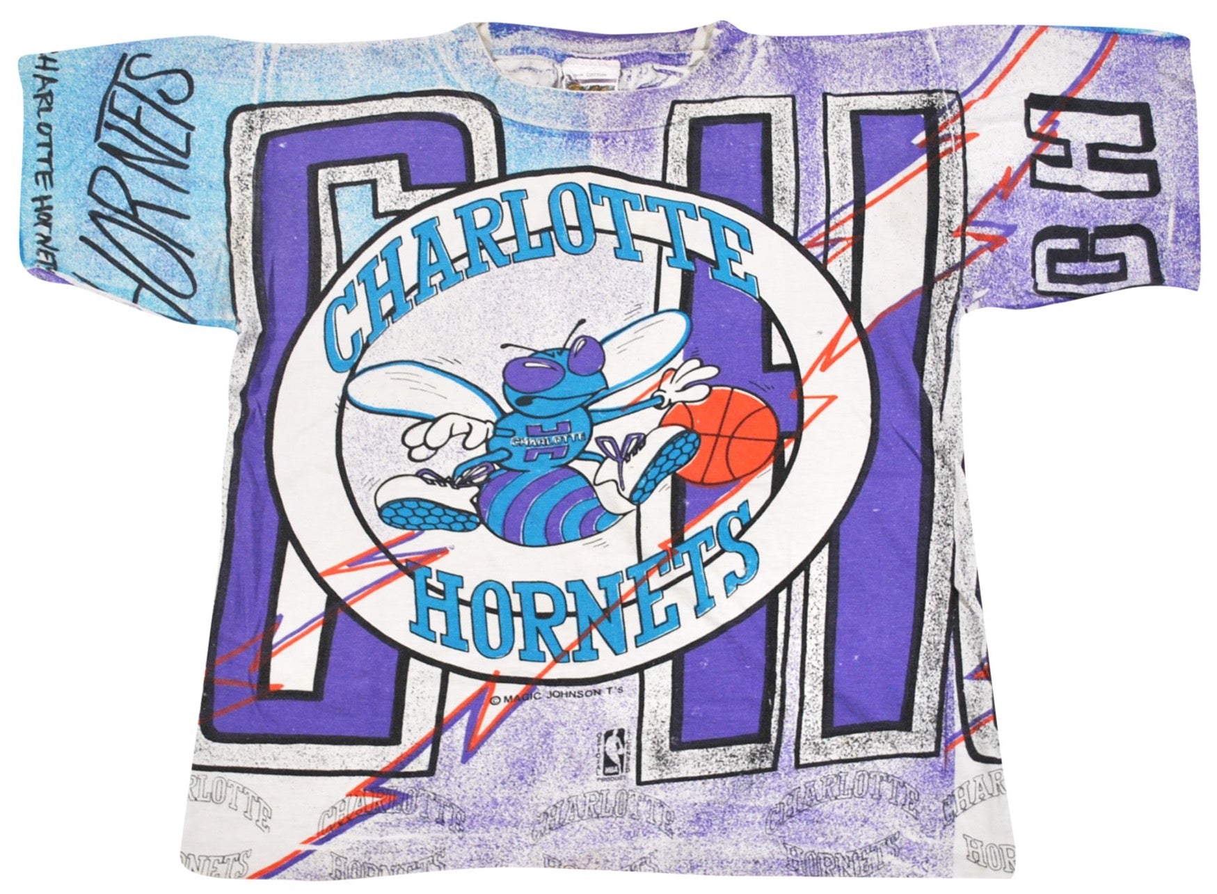 Vintage Charlotte Hornets Magic Johnson All Over Print Shirt Size Yout –  Yesterday's Attic
